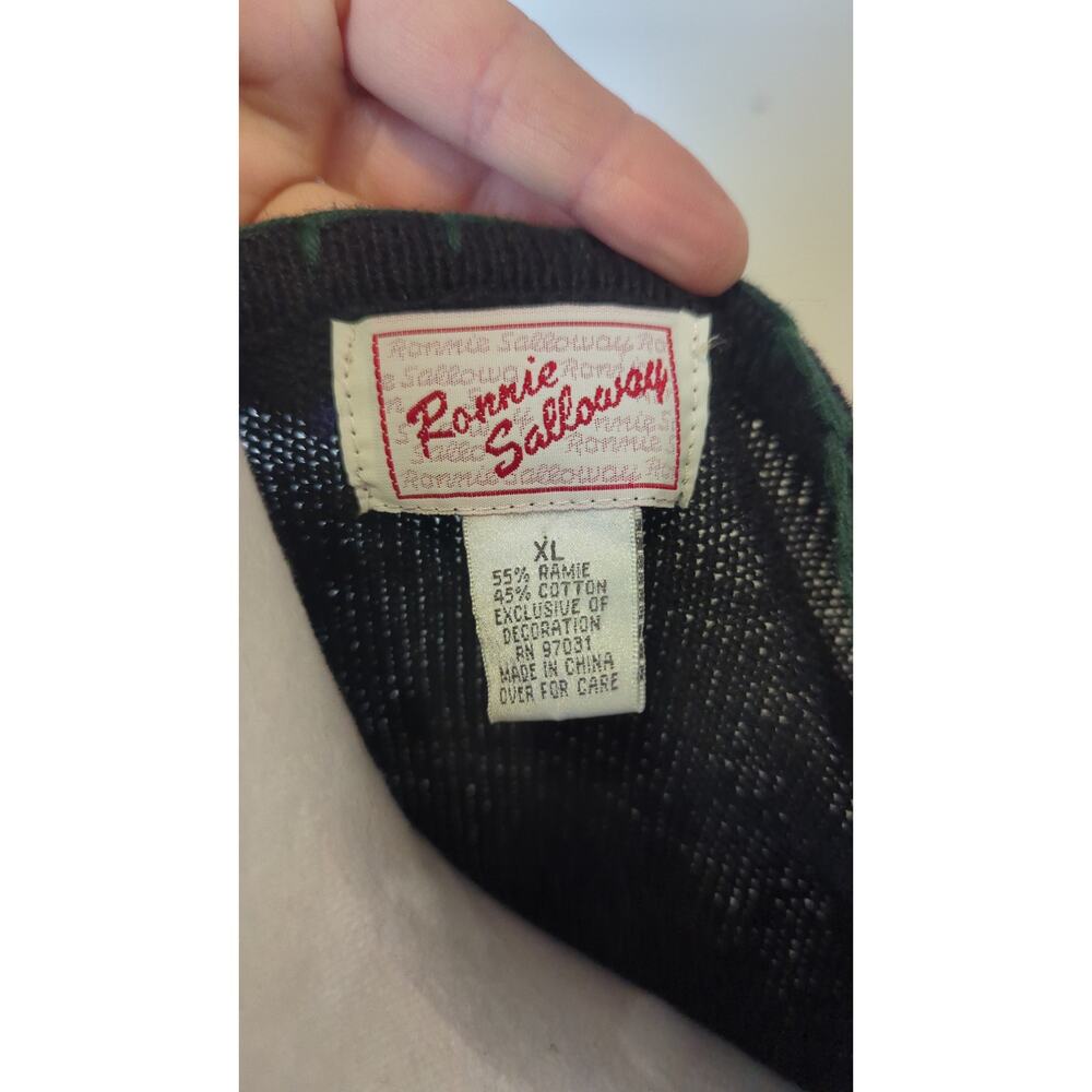90's Maximalists Playful Art to Wear Button-down Knit Cardigan Women's XL - Picture 7 of 9